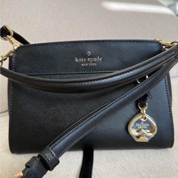 Kate Spade Top Handle Madison Satchel Black Leather Crossbody Bag MWOT - Picture 2 of 9